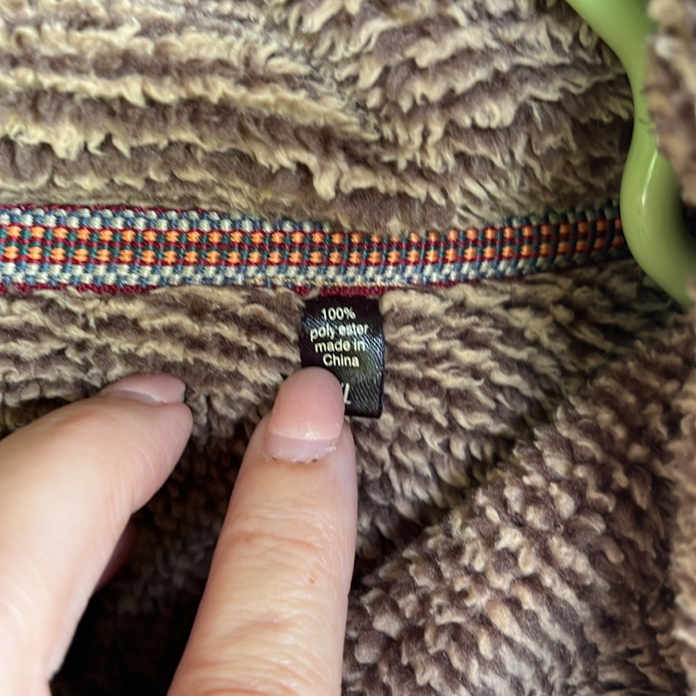 True Grit Brown "OAK HALL" Zip Up Fleece Sweater Size XL - Picture 4 of 7